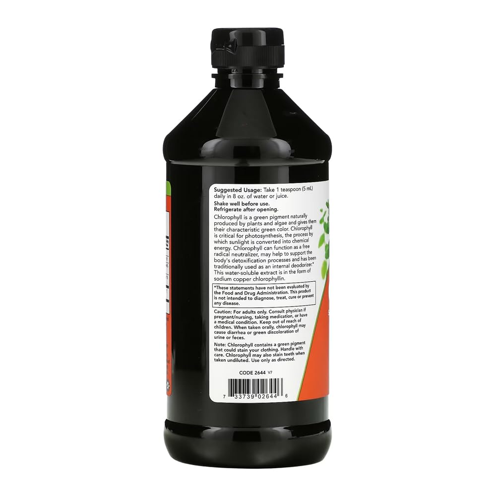 QCYDOBRASIL Liquid Chlorophyll 16oz N.ow F.oods Mint Flavor - In Brazil