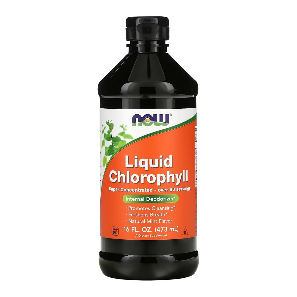 QCYDOBRASIL Liquid Chlorophyll 16oz N.ow F.oods Mint Flavor - In Brazil