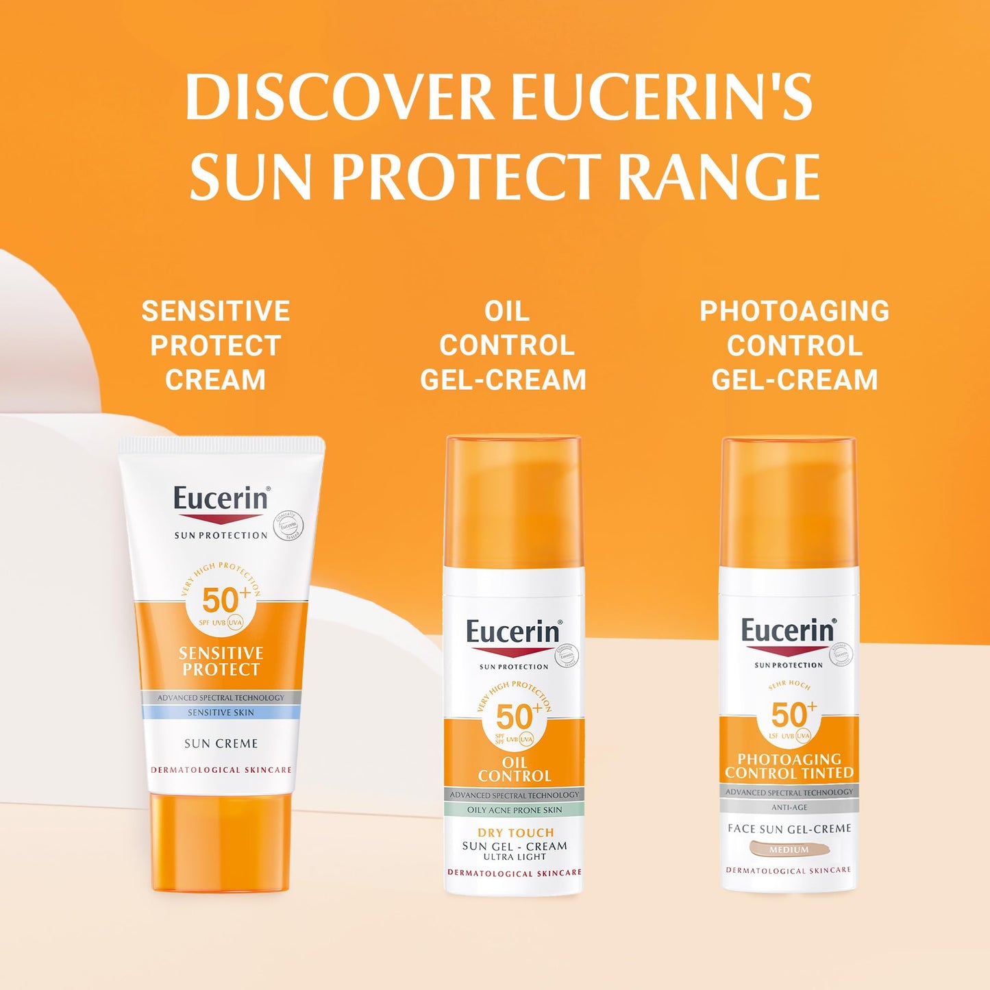 Eucerin Sunscreen Hydro Protect Face Ultra Light Fluid, High UVA/UVB Protection, SPF 50+, Suitable for Daily Use, Non sticky, Non Greasy, Suitable for All Skin Types, 50ml