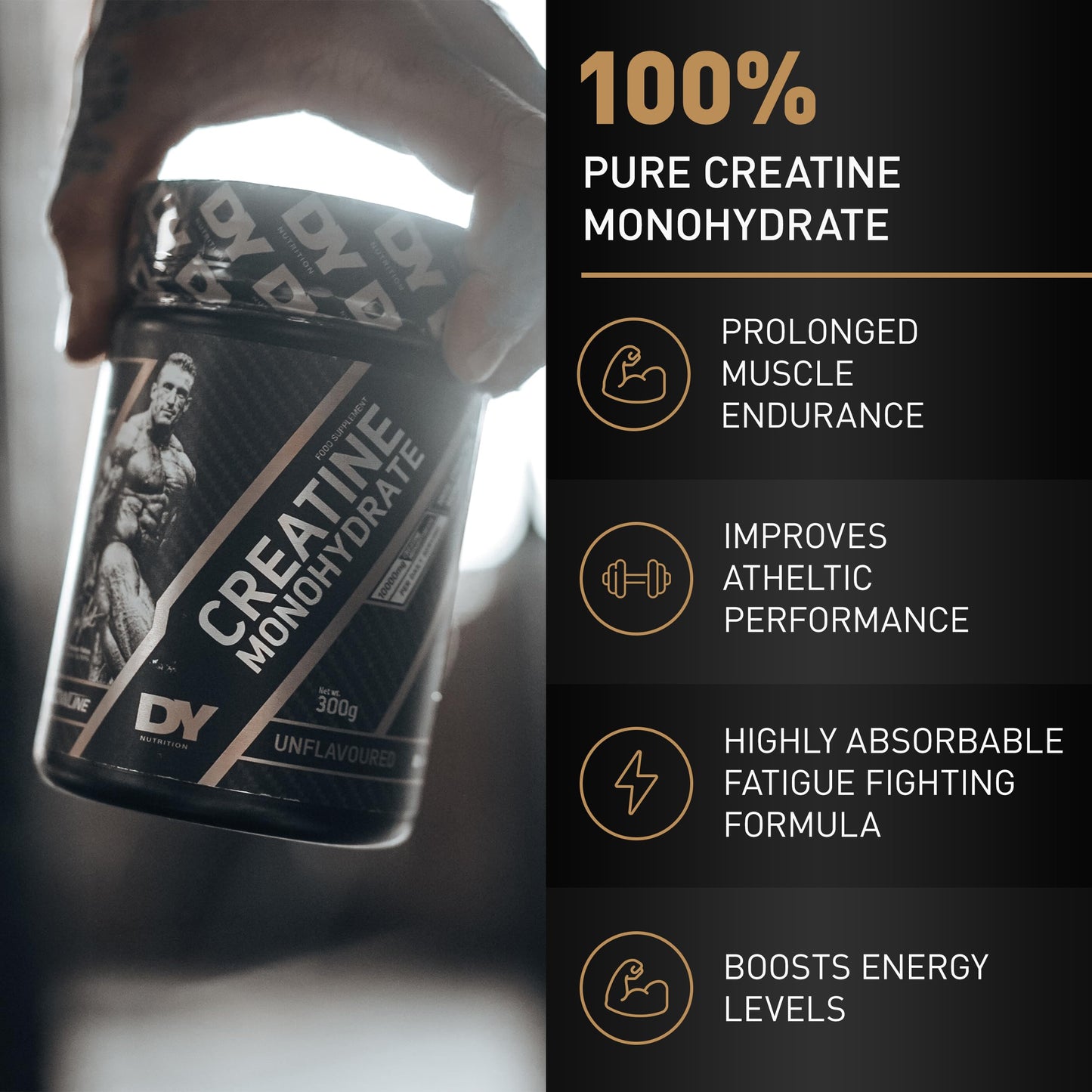 DY Nutrition Unflavoured Creatine Monohydrate Powder 300 g