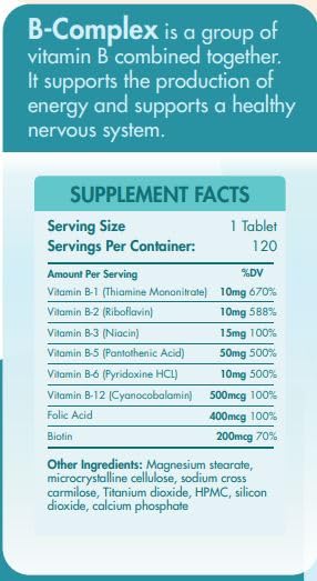 Organic Nation B-Complex Advanced Formula-120Serv.-120Tabs