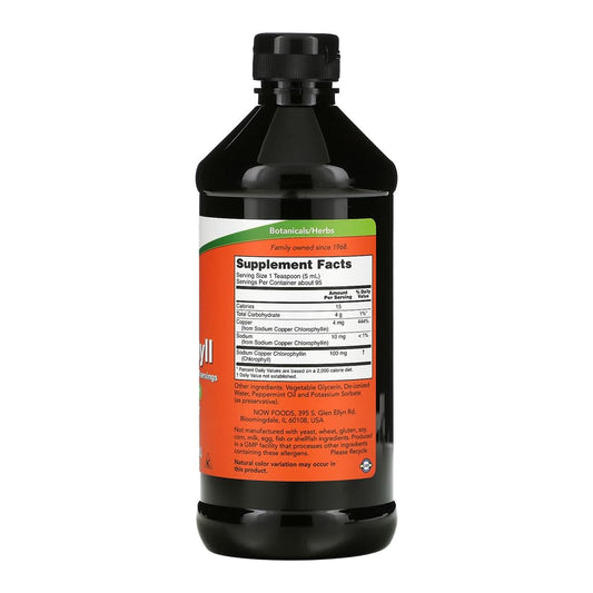 QCYDOBRASIL Liquid Chlorophyll 16oz N.ow F.oods Mint Flavor - In Brazil