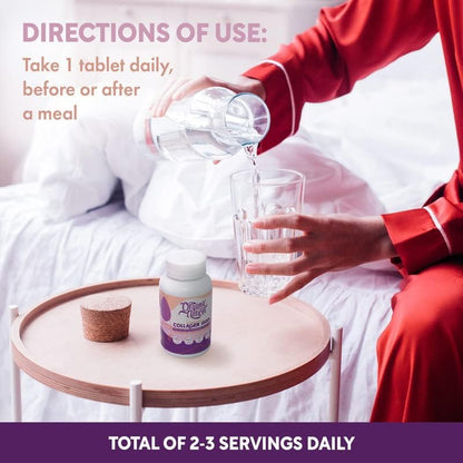 ORGANIC NATION | Hydrolyzed Collagen 1000+ Tablets | 90 Coated Tablets | Natural | Vegan | Non-GMO | For Silky Smooth Skin | Anti-Wrinkles | Anti-Aging | With Hyaluronic Acid and Vitamin C