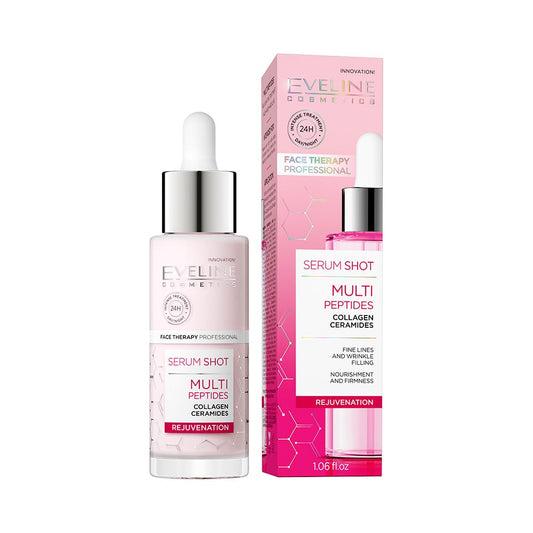Eveline Cosmetics Face Therapy Professional Rejuvenation Serum Shot | Infused with Multi Peptides | Enriched with Collagen and Ceramides | Helps in Fine Lines & Wrinkle Filling | 30ml
