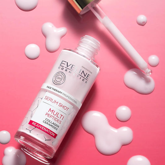 Eveline Cosmetics Face Therapy Professional Rejuvenation Serum Shot | Infused with Multi Peptides | Enriched with Collagen and Ceramides | Helps in Fine Lines & Wrinkle Filling | 30ml