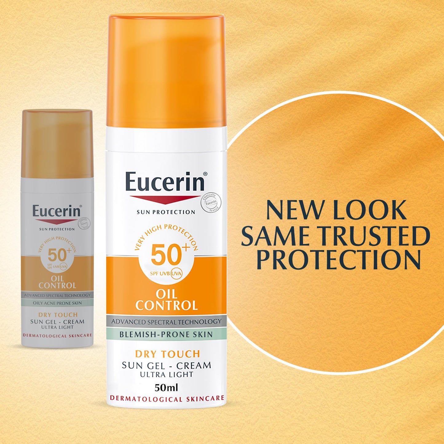 Eucerin Face Sunscreen Oil Control Gel-Cream Dry Touch, High UVA/UVB Protection, SPF 50+, Light Texture Sun Protection, Suitable Under Make-Up, For Oily Acne-Prone Skin, 50ml