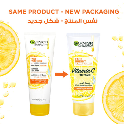 Garnier Skin Active Fast Bright Face Wash With Vitamin C And Lemon - 100ml